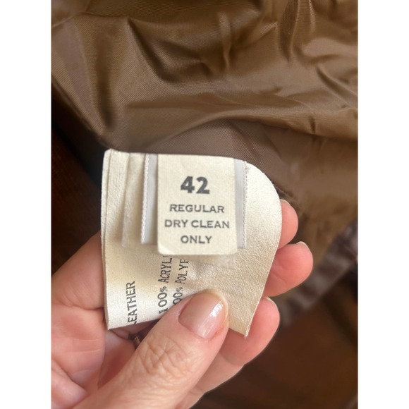 VTG Sears The Leather Shop Mens Size 42 Jacket Removable Lining Brown Buttons - Picture 11 of 13